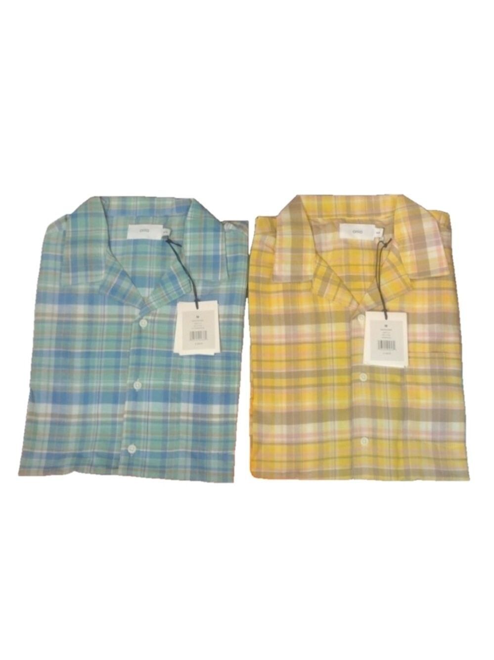 ONIA lot of 2 plaid short sleeve shirts size med.